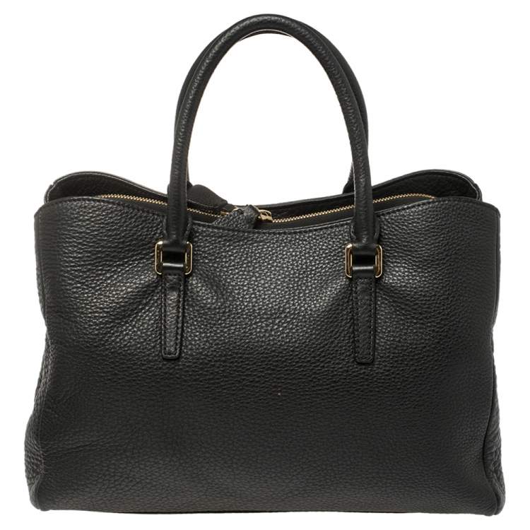 Pre Owned Nina Ricci Black Leather Zipped Tote 