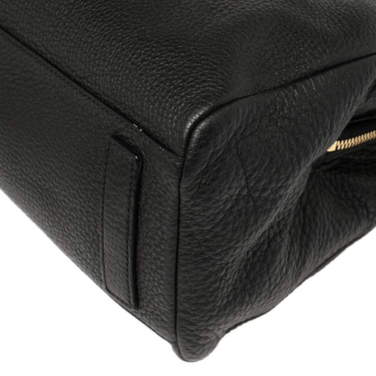 Pre Owned Nina Ricci Black Leather Zipped Tote 