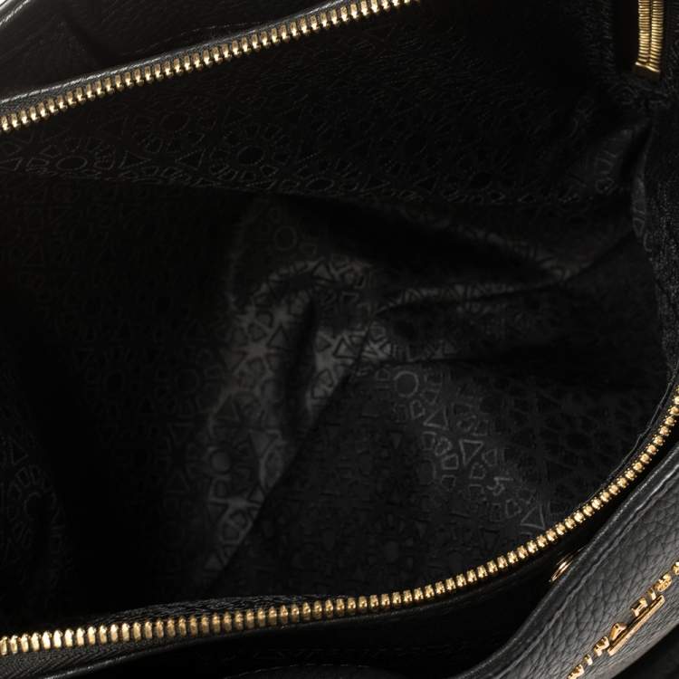 Pre Owned Nina Ricci Black Leather Zipped Tote 