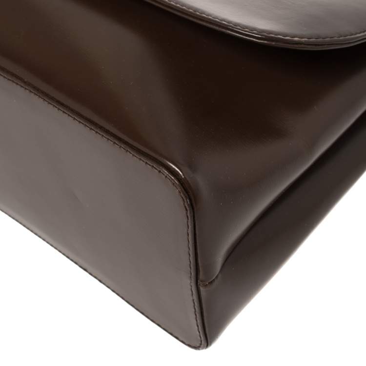 Pre Owned Nina Ricci Brown Leather Flap Chain Shoulder Bag
