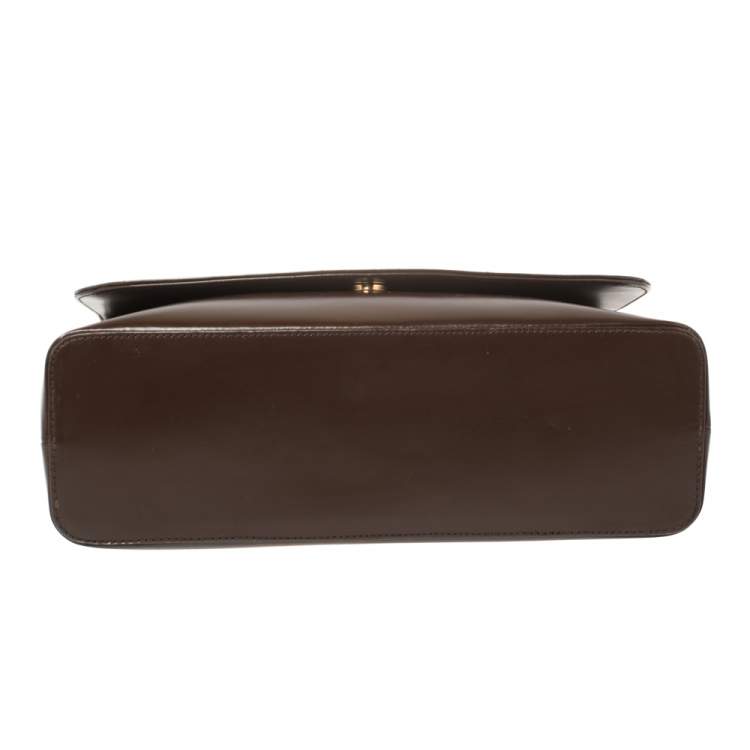 Pre Owned Nina Ricci Brown Leather Flap Chain Shoulder Bag