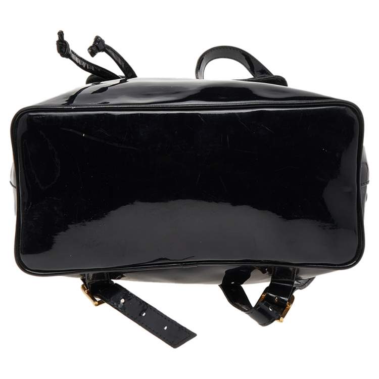 Pre Owned Nina Ricci Black Patent Leather Backpack