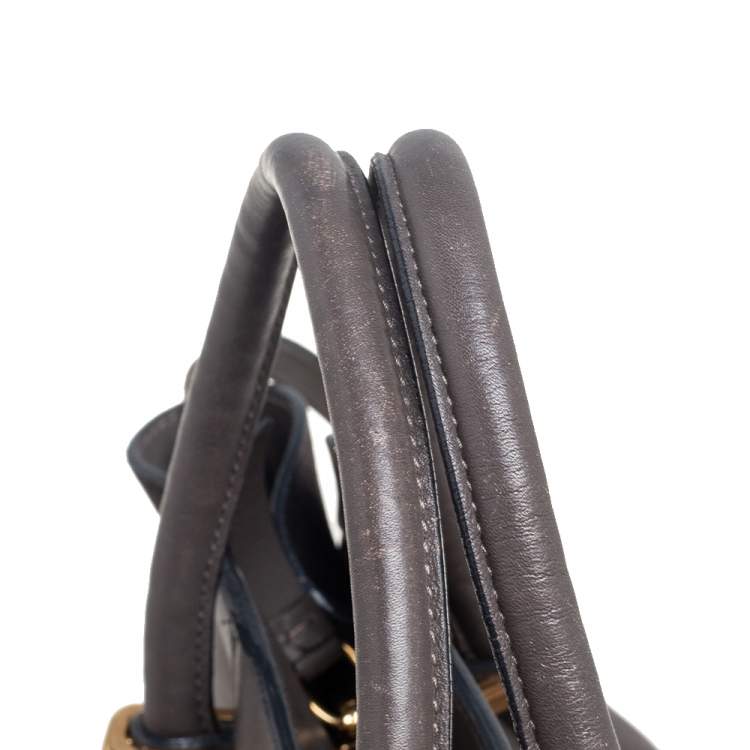 Pre Owned Nina Ricci Grey Leather and Suede Medium Marche Tote