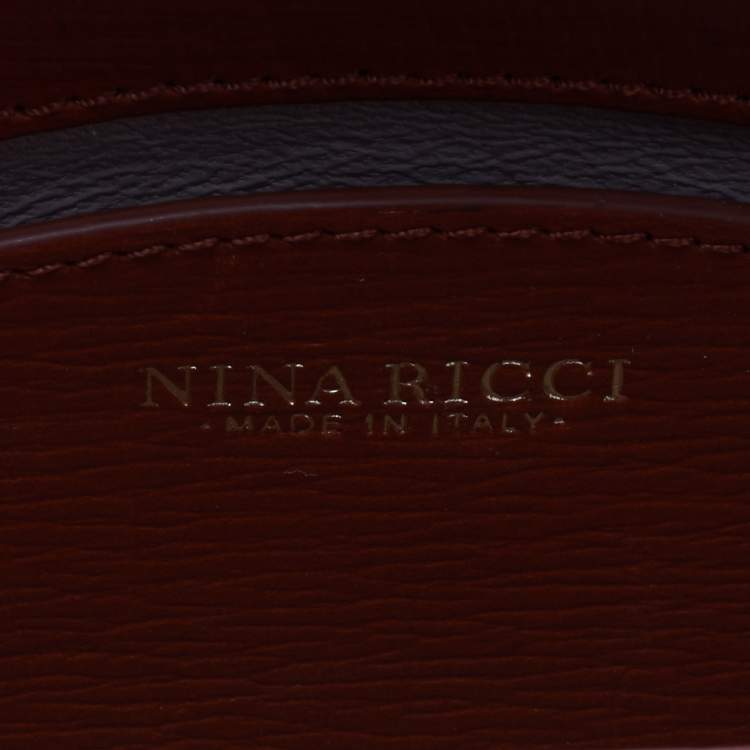 Pre Owned Nina Ricci Brown Leather Arc Clutch