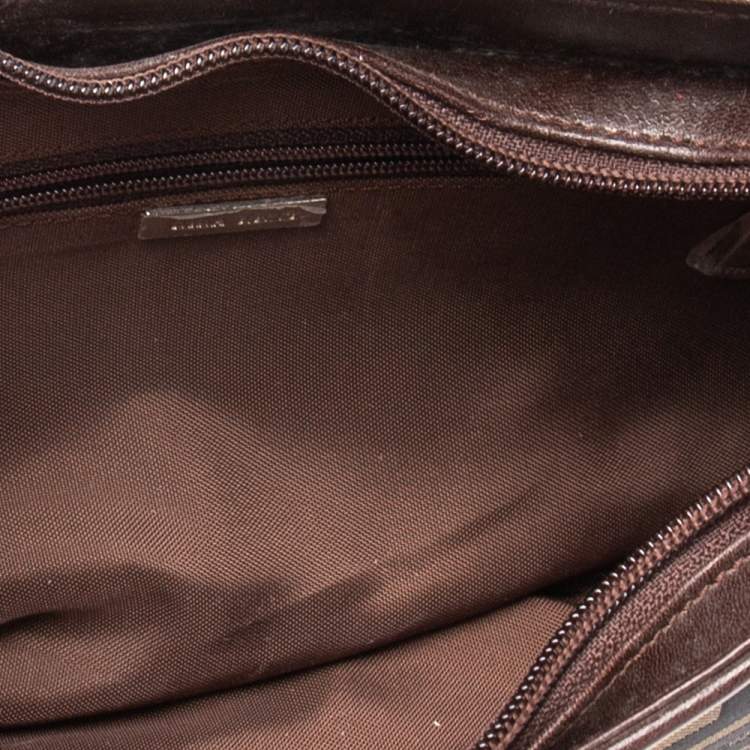 Pre Owned Nina Ricci Tobacco Printed Nylon Shoulder Bag