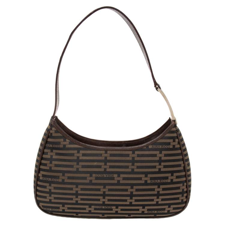 Pre Owned Nina Ricci Tobacco Printed Nylon Shoulder Bag