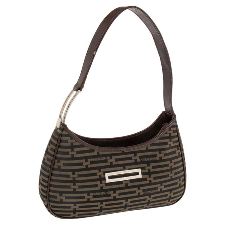Pre Owned Nina Ricci Tobacco Printed Nylon Shoulder Bag