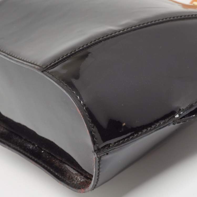 Pre Owned Nina Ricci Black Patent Leather Satchel