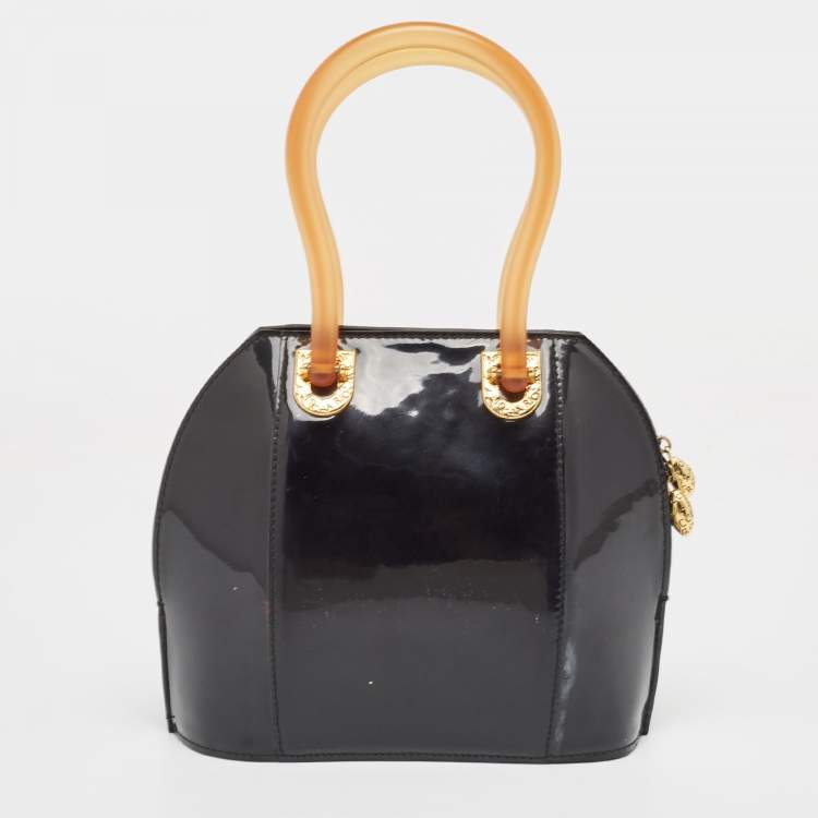 Pre Owned Nina Ricci Black Patent Leather Satchel