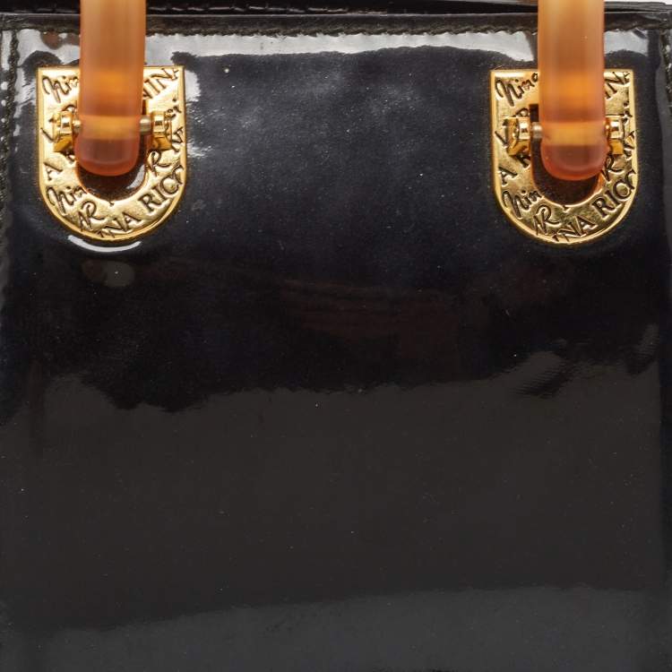 Pre Owned Nina Ricci Black Patent Leather Satchel