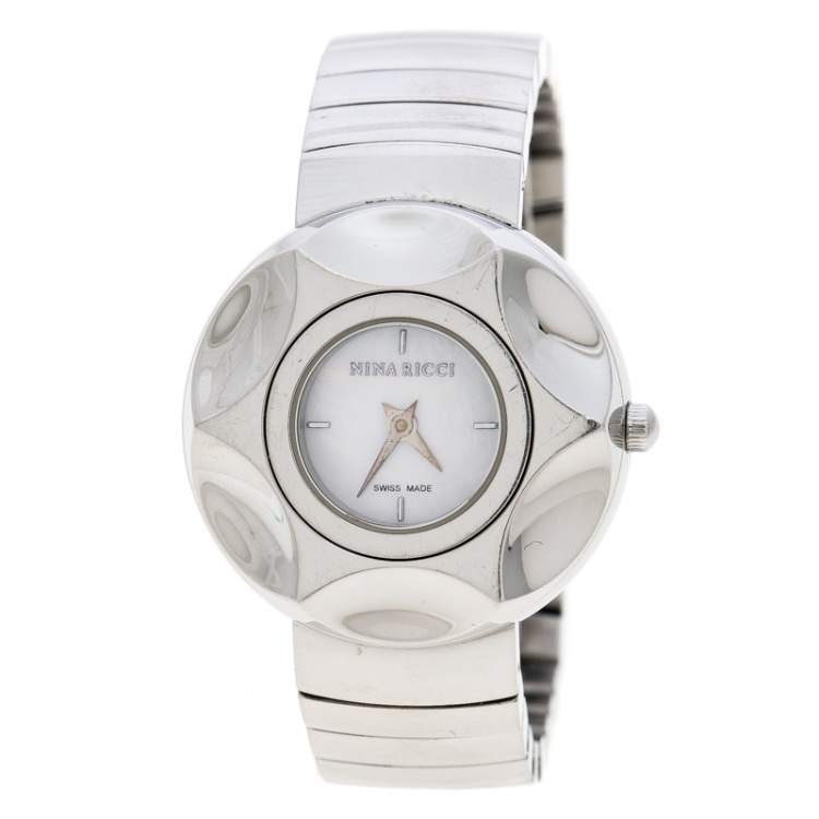 Nina Ricci White Mother of Pearl Stainless Steel N024.12 Women's ...