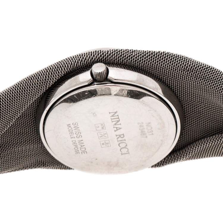 مملوكة مسبقًا Nina Ricci Silver White Stainless Steel NO31 Women's Wristwatch 28 mm