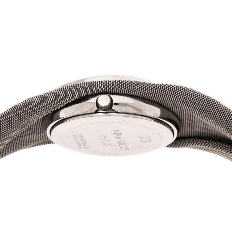 مملوكة مسبقًا Nina Ricci Silver White Stainless Steel NO31 Women's Wristwatch 28 mm