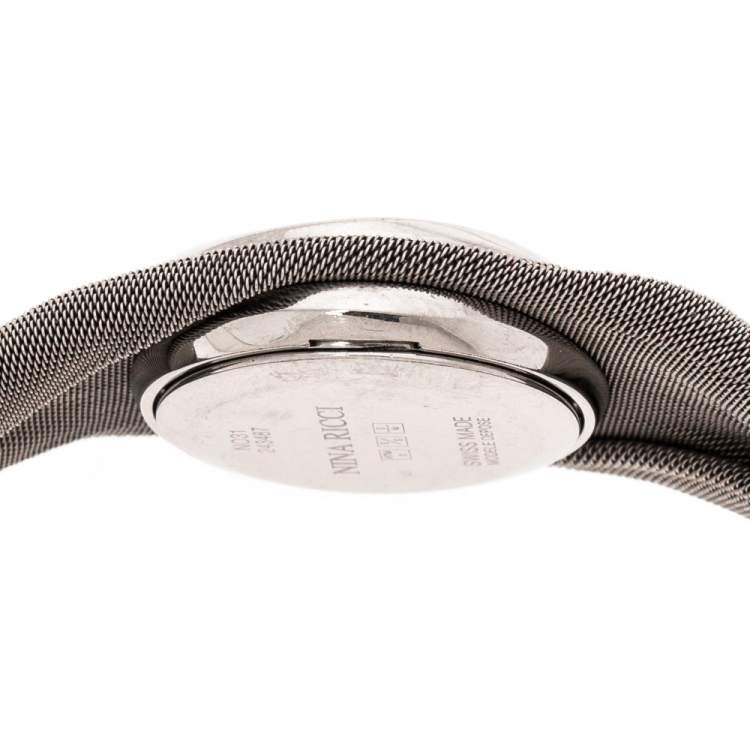 مملوكة مسبقًا Nina Ricci Silver White Stainless Steel NO31 Women's Wristwatch 28 mm