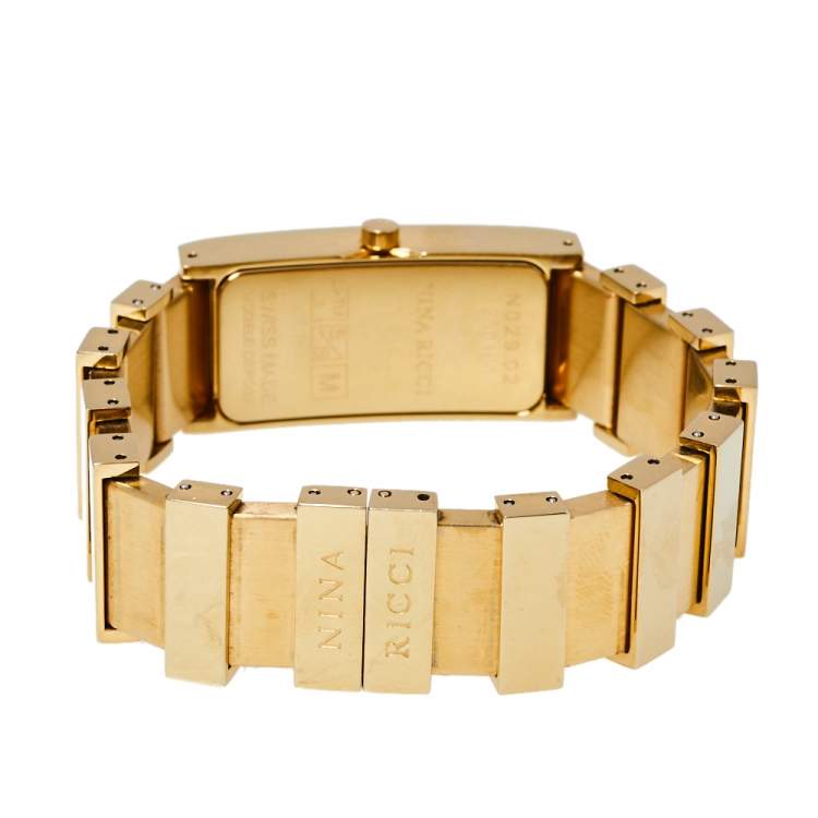 Pre Owned Nina Ricci Gold Tone Stainless Steel N029.02 Women's Wristwatch 17 mm