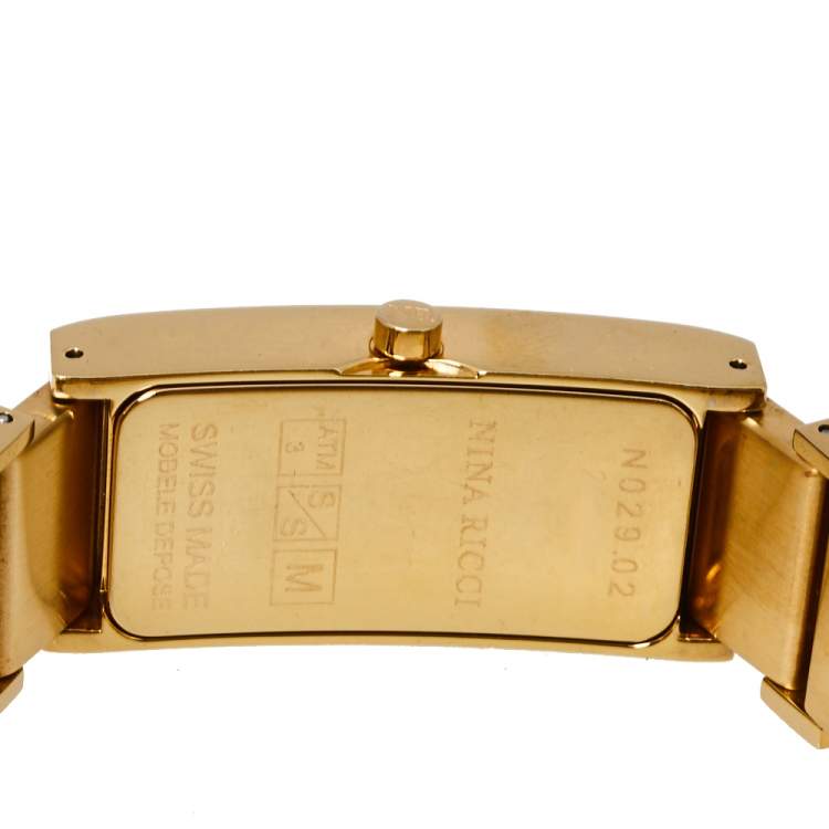 Pre Owned Nina Ricci Gold Tone Stainless Steel N029.02 Women's Wristwatch 17 mm