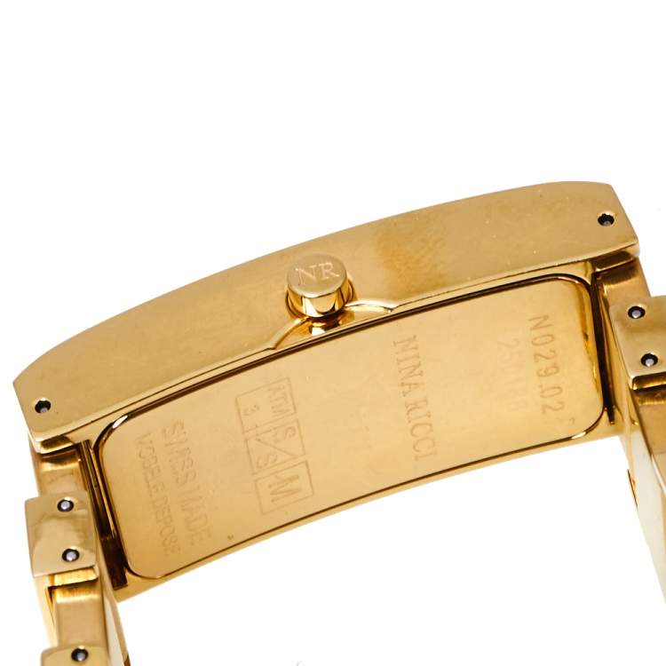 Pre Owned Nina Ricci Gold Tone Stainless Steel N029.02 Women's Wristwatch 17 mm