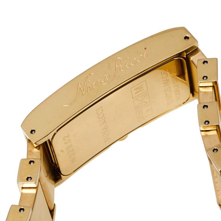 Pre Owned Nina Ricci Gold Tone Stainless Steel N029.02 Women's Wristwatch 17 mm