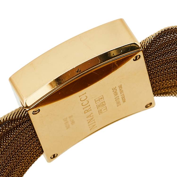 Pre Owned Nina Ricci Silver Gold Plated Stainless Steel NO19.42 Women's Wristwatch 24 mm