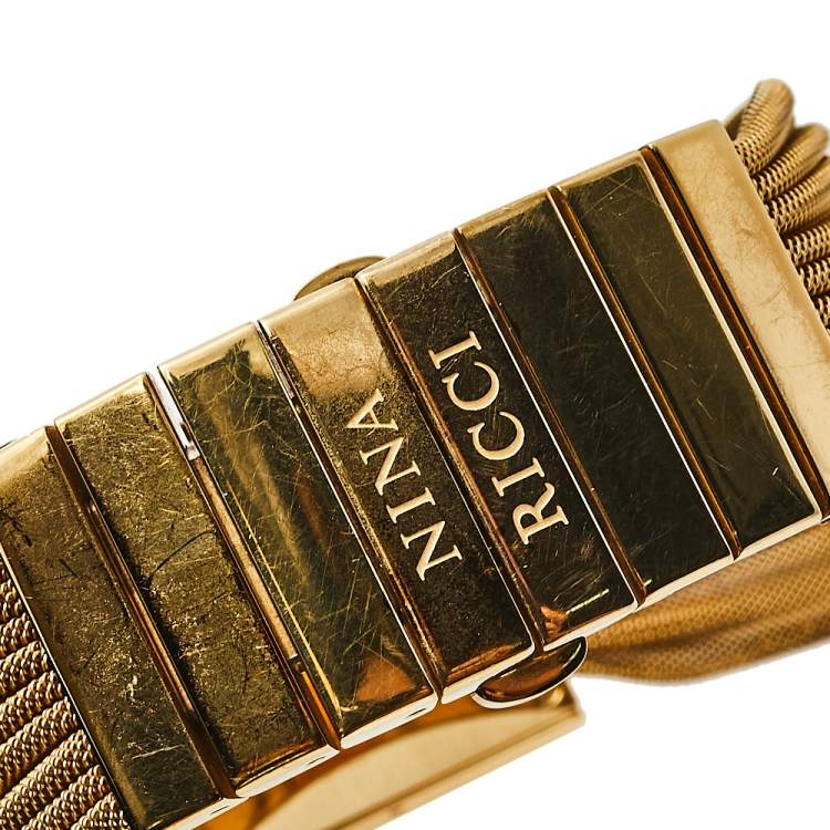 Pre Owned Nina Ricci Silver Gold Plated Stainless Steel NO19.42 Women's Wristwatch 24 mm
