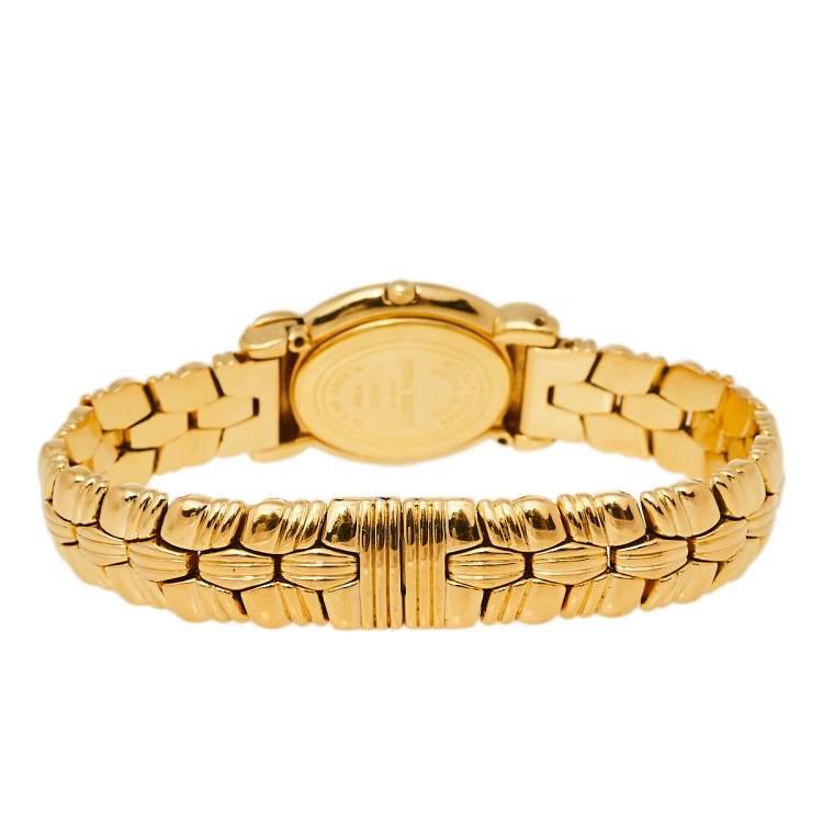 Pre Owned Nina Ricci Mother of Pearl Gold Plated Stainless Steel S959 Women's Wristwatch 22 mm