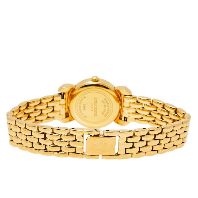 Pre Owned Nina Ricci Silver Gold Plated Stainless Steel D953 Women's Wristwatch 20 mm