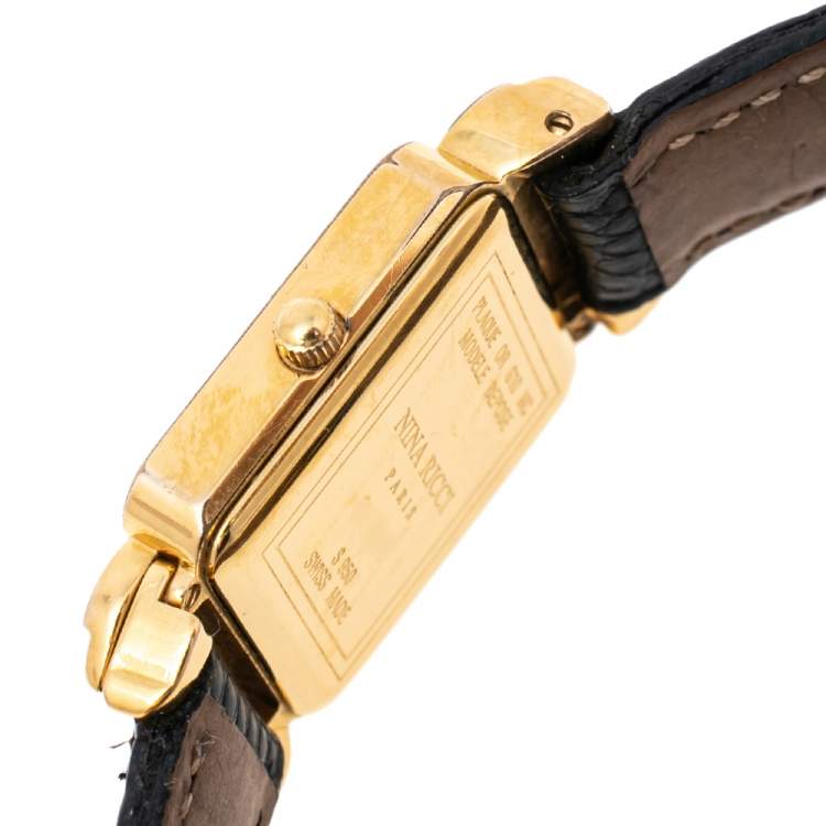 Pre Owned Nina Ricci Mother of Pearl Gold Plated Stainless Steel S950 Women's Wristwatch 18 mm
