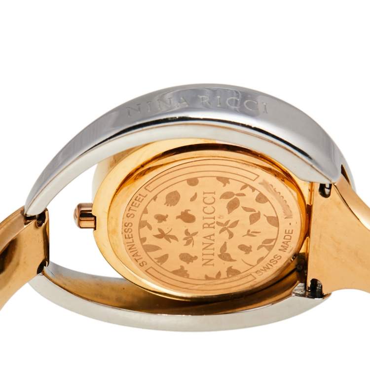 Pre Owned Nina Ricci Mother of Pearl Two-Tone Stainless Steel N030004SM Women's Wristwatch 38 mm