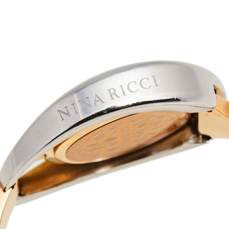 Pre Owned Nina Ricci Mother of Pearl Two-Tone Stainless Steel N030004SM Women's Wristwatch 38 mm