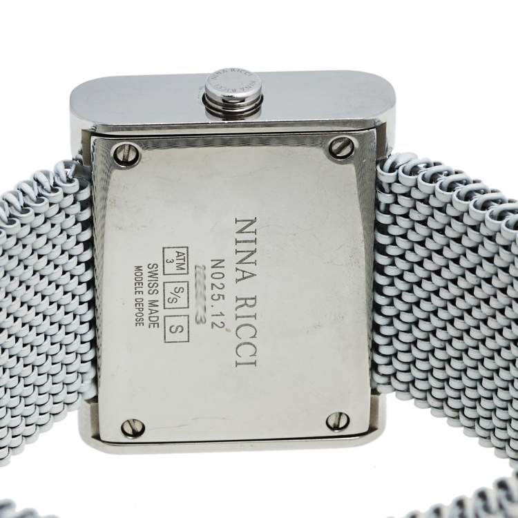 Pre Owned Nina Ricci White Stainless Steel N025.12.20.61 Women's Wristwatch 28 mm
