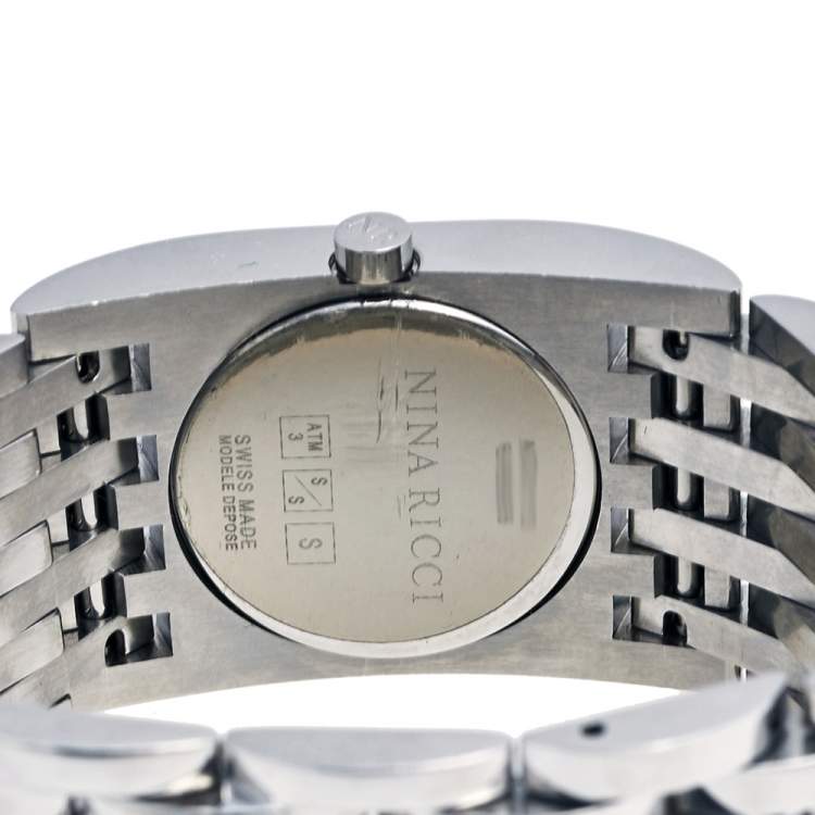 Pre Owned Nina Ricci Silver Stainless Steel N00113 Women's Wristwatch 25 mm