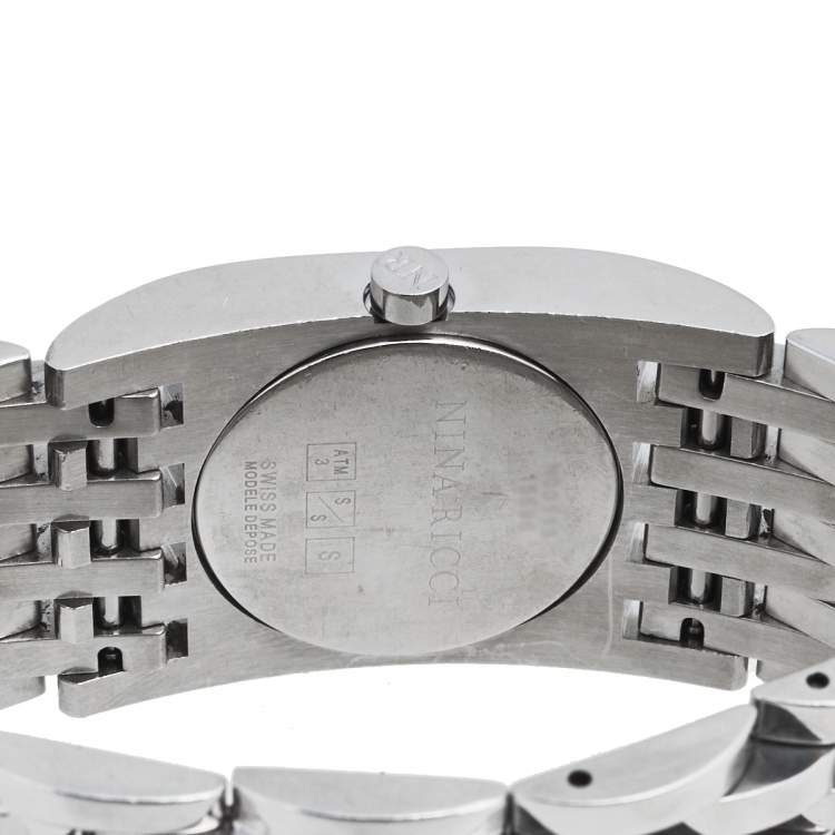 Pre Owned Nina Ricci Blue Mother of Pearl Stainless Steel N000113 Women's Wristwatch 25 mm