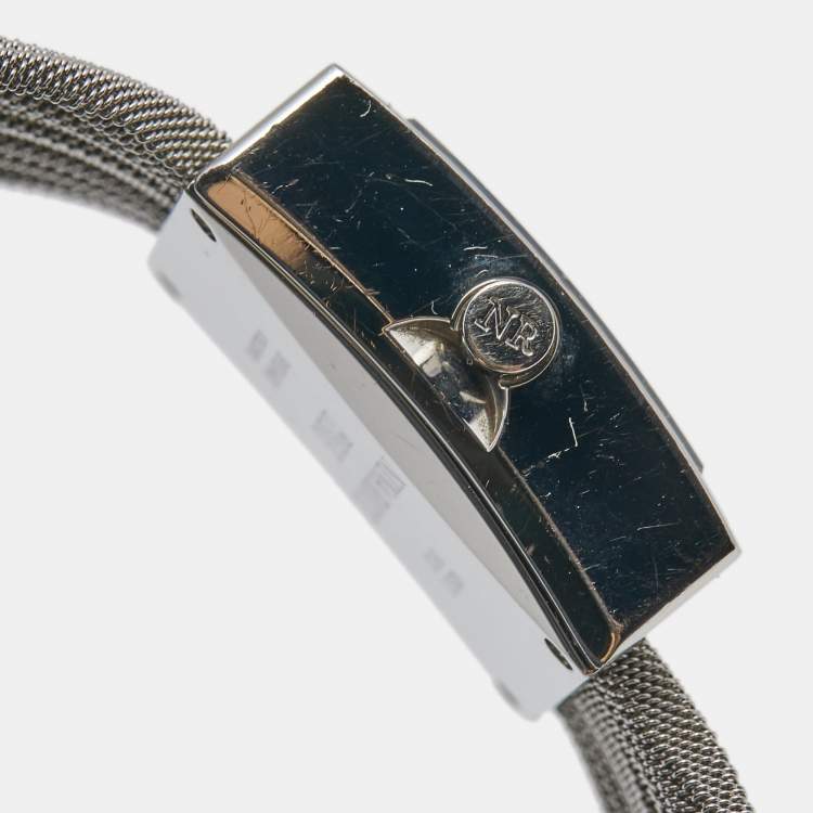 Pre Owned Nina Ricci Mother of Pearl Stainless Steel Diamond NO19.73 Women's Wristwatch 24 mm