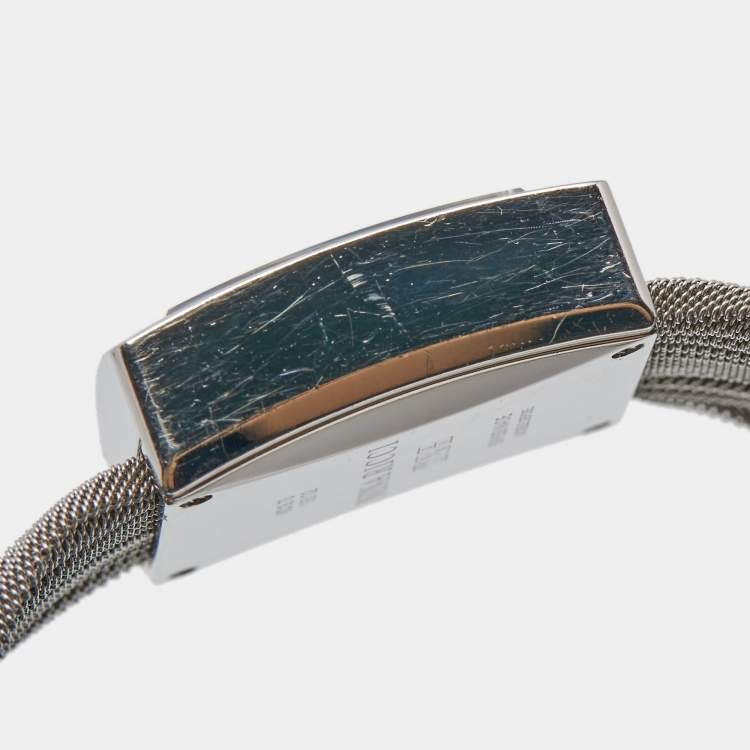 Pre Owned Nina Ricci Mother of Pearl Stainless Steel Diamond NO19.73 Women's Wristwatch 24 mm