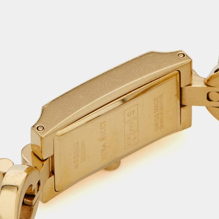 Pre Owned Nina Ricci White Gold Plated Stainless Steel NO2042 Women's Wristwatch 14 mm
