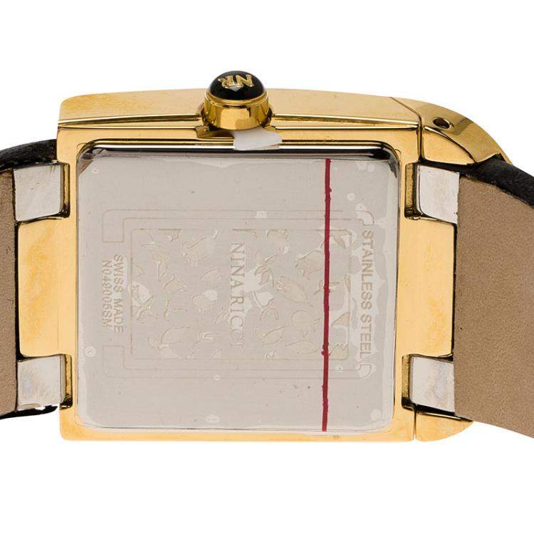 Pre Owned Nina Ricci White Gold-Plated Stainless Steel Classic Women's Wristwatch 29MM