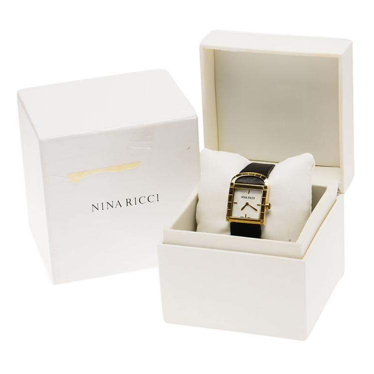 Pre Owned Nina Ricci White Gold-Plated Stainless Steel Classic Women's Wristwatch 29MM