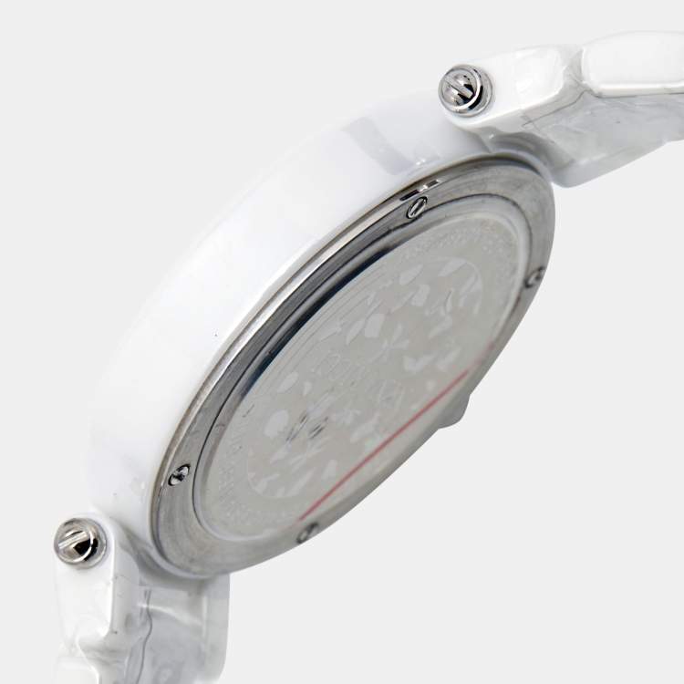 Pre Owned Nina Ricci  White High-Tech Ceramic Stainless Steel NO68005SM Women's Wristwatch 36.50 mm