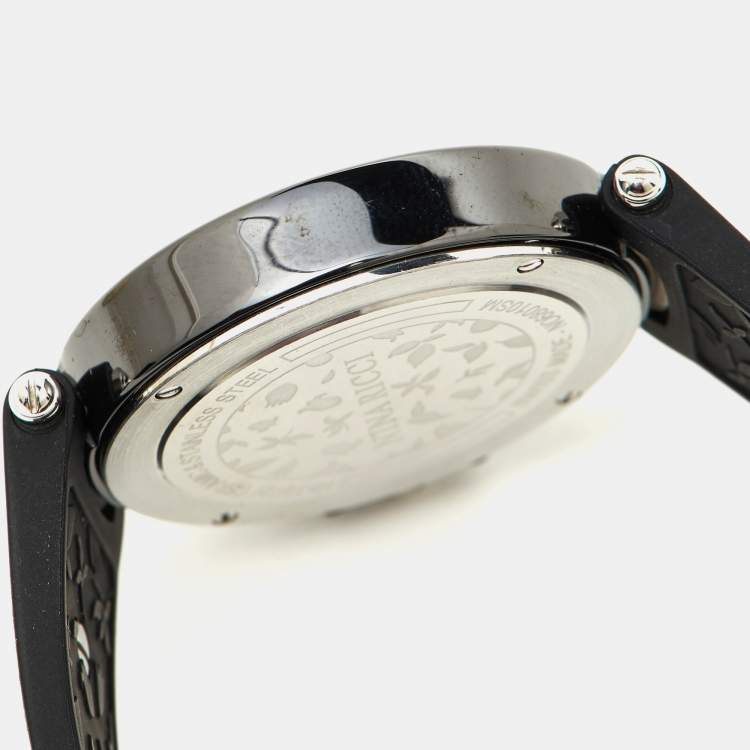 Pre Owned Nina Ricci Black Hi-Tech Ceramic Stainless Steel Silicone Rubber NO68010SM Women's Wristwatch 36.50 mm