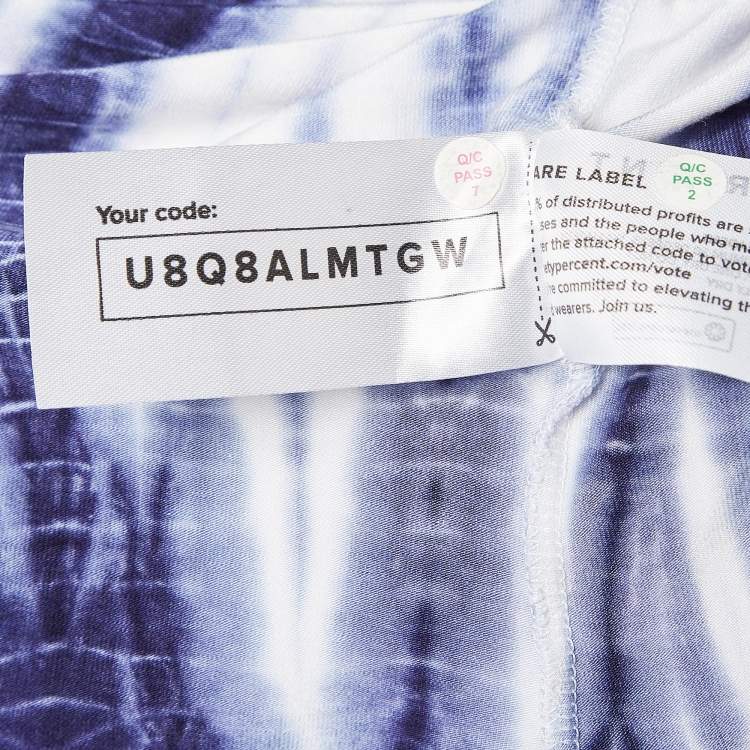 مملوكة مسبقًا Ninety Percent Blue Tie-Dye Print Tencel Bodysuit M