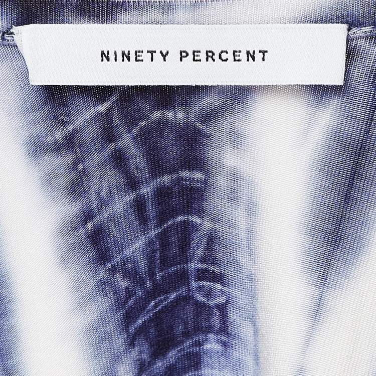مملوكة مسبقًا Ninety Percent Blue Tie-Dye Print Tencel Bodysuit M