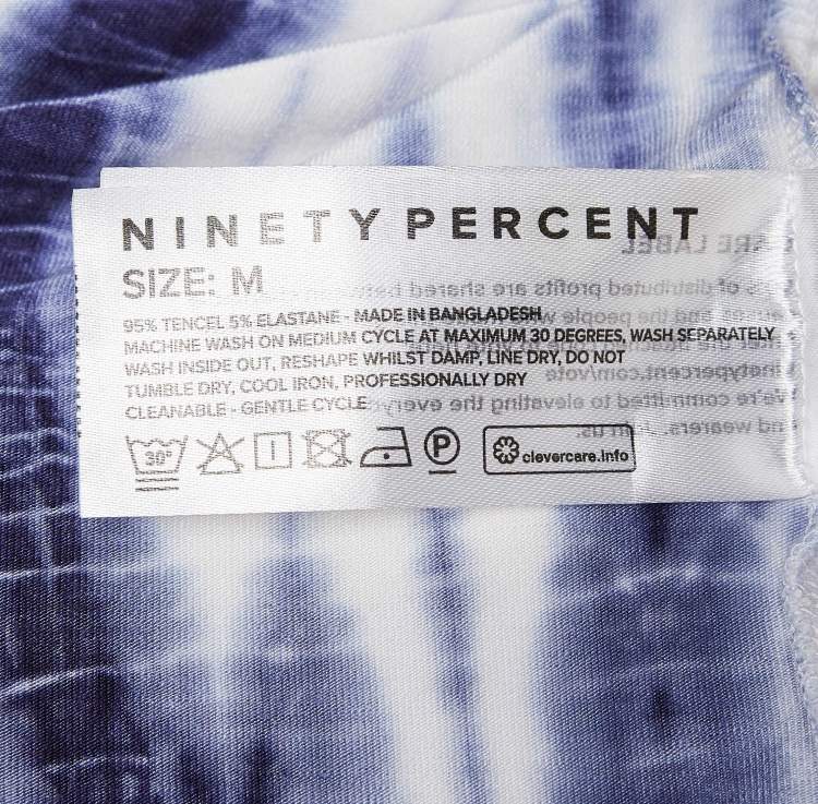 مملوكة مسبقًا Ninety Percent Blue Tie-Dye Print Tencel Bodysuit M