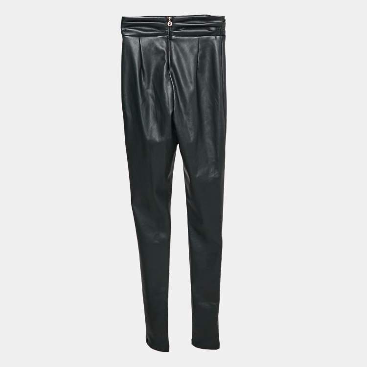 Pre Owned Nookie Black Faux Leather Skinny Viktoria Pants M