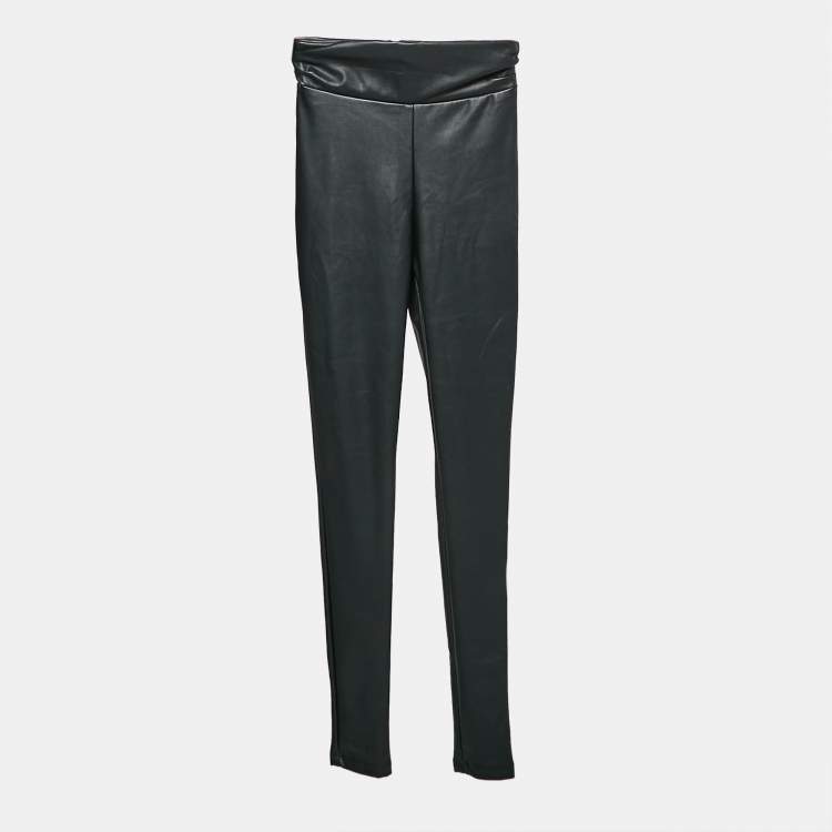 Pre Owned Nookie Black Faux Leather Skinny Viktoria Pants M