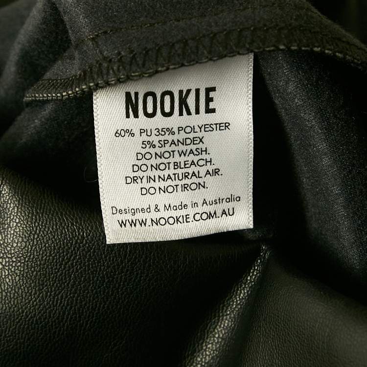 Pre Owned Nookie Black Faux Leather Skinny Viktoria Pants M