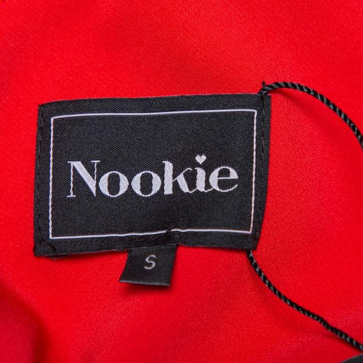 Pre Owned Nookie Cherry Red Stretch Crepe Sleeveless Sheath Dress S