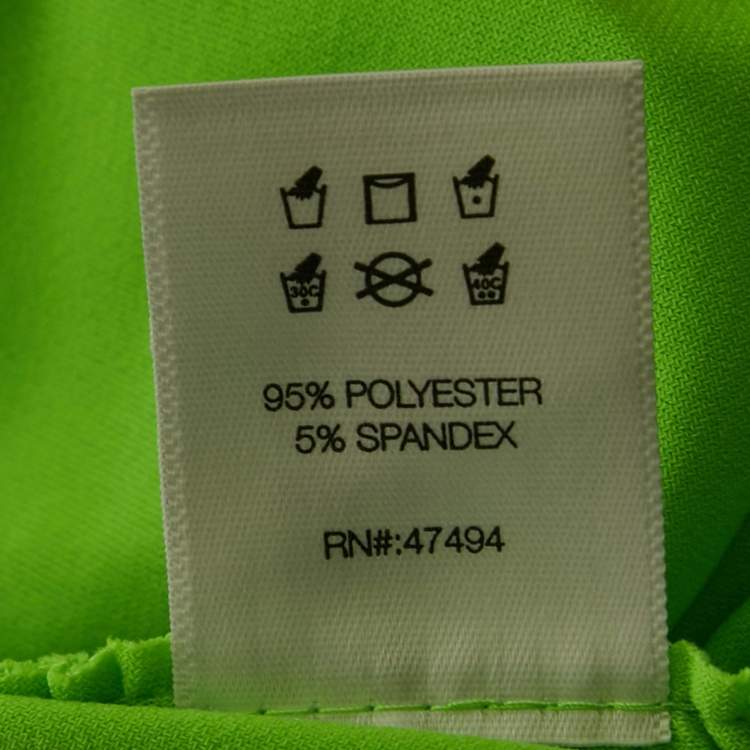 Pre Owned Norma Kamali Neon Green Jersey Ruched One-Should Dress M