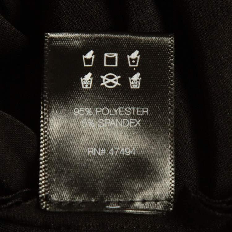 Pre Owned Norma Kamali Black Draped Jersey Long Sleeve Top L