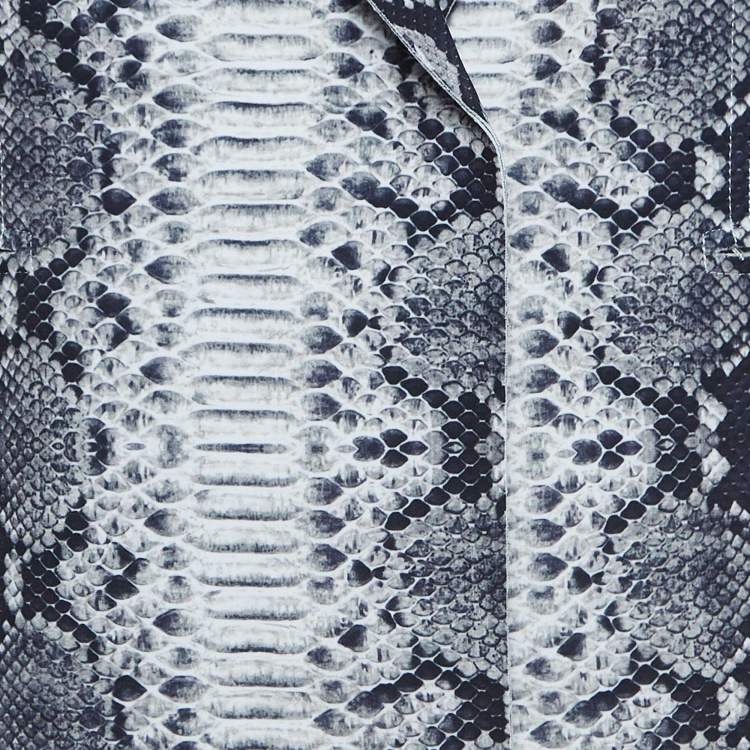 مملوكة مسبقًا Norma Kamali Black/White Python Print Lycra Single Breasted Straight Fit Jacket M