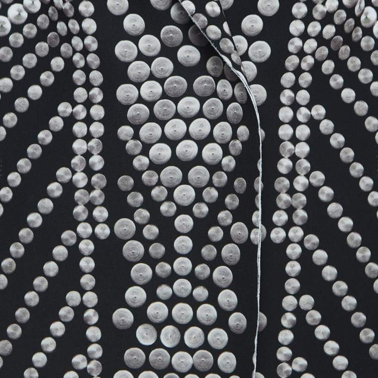 Pre Owned Norma Kamali Black Printed Lycra Single Breasted Straight Fit Jacket M